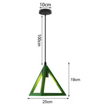 Groene Scandinavische Hanglamp – Aluminium & Hout Design – Verstelbaar E27