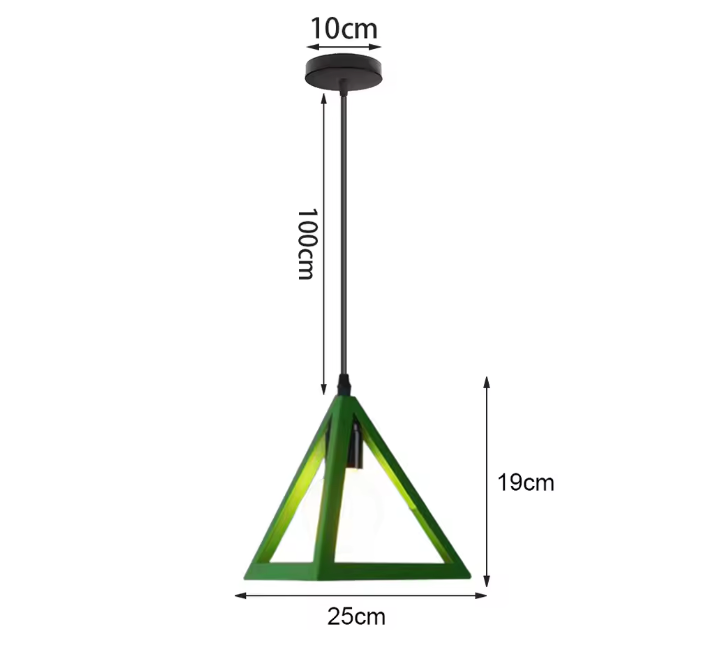 Groene Scandinavische Hanglamp – Aluminium & Hout Design – Verstelbaar E27