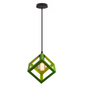 Groene Scandinavische Hanglamp – Aluminium & Hout Design – Verstelbaar E27
