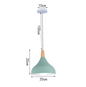 Groene Scandinavische Hanglamp – Aluminium & Hout Design – Verstelbaar E27