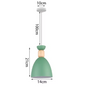 Groene Scandinavische Hanglamp – Aluminium & Hout Design – Verstelbaar E27