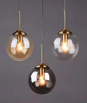 Luxe Glazen Bol Hanglamp – Cocon Design Amber Glas