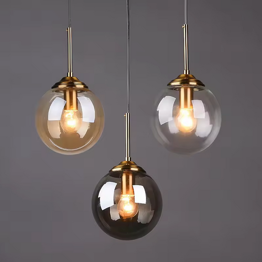 Luxe Glazen Bol Hanglamp – Cocon Design Amber Glas