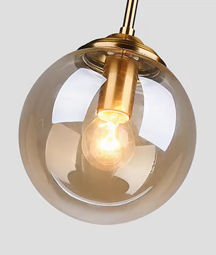 Luxe Glazen Bol Hanglamp – Cocon Design Amber Glas