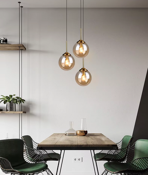 Luxe Glazen Bol Hanglamp – Cocon Design Amber Glas