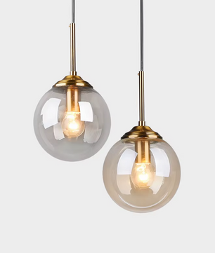 Luxe Glazen Bol Hanglamp – Cocon Design Amber Glas