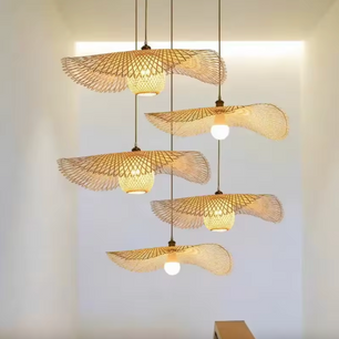 Boho Vintage Handgemaakte Rotan Hanglamp – Natuurlijke Look