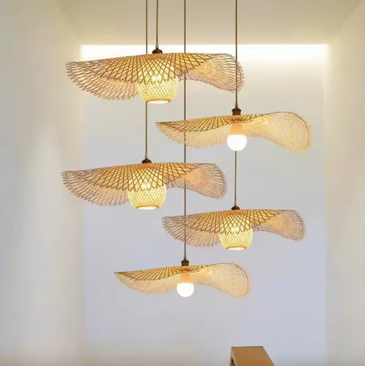 Boho Vintage Handgemaakte Rotan Hanglamp – Natuurlijke Look