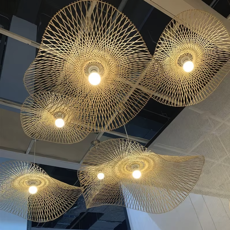 Boho Vintage Handgemaakte Rotan Hanglamp – Natuurlijke Look