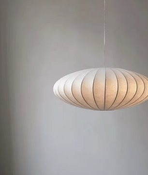 Italiaanse Zijden Hanglamp Crème/off-white – Moderne Zijden Lamp 40cm