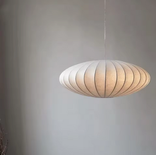 Italiaanse Zijden Hanglamp Crème/off-white – Moderne Zijden Lamp 40cm