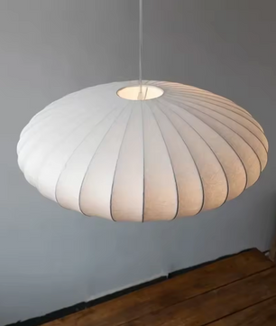 Italiaanse Zijden Hanglamp Crème/off-white – Moderne Zijden Lamp 40cm
