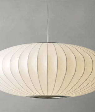 Italiaanse Zijden Hanglamp Crème/off-white – Moderne Zijden Lamp 40cm