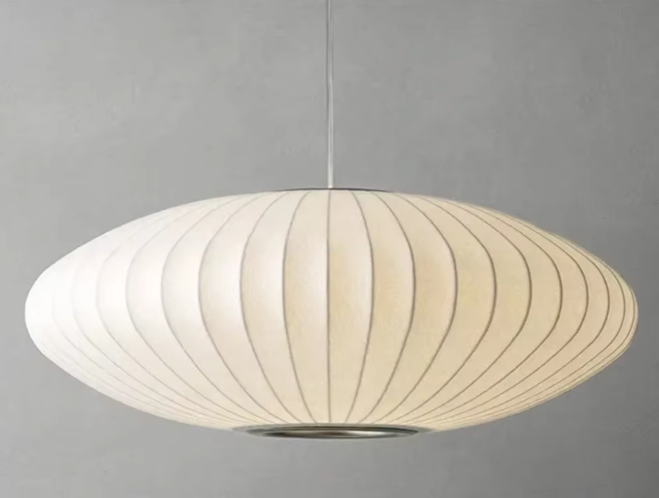 Italiaanse Zijden Hanglamp Crème/off-white – Moderne Zijden Lamp 40cm