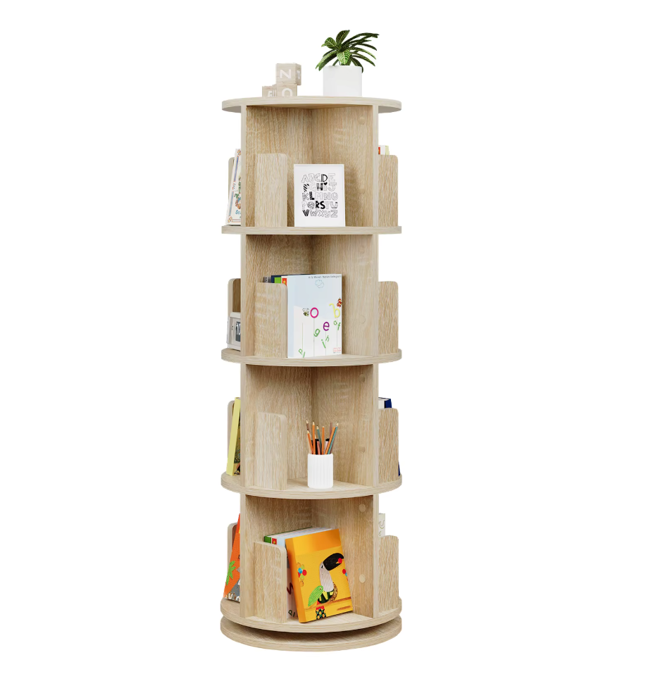 Roterende Boekenkast met 4 Niveaus  – Kast met Draaimechanisme