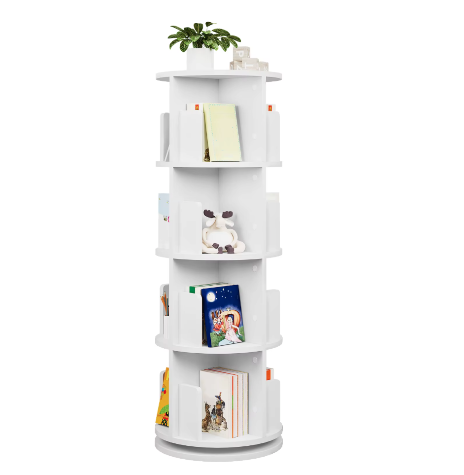 Roterende Boekenkast met 4 Niveaus  – Kast met Draaimechanisme