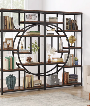 Industriële Boekenkast met 5 Niveaus – Hout en Metaal