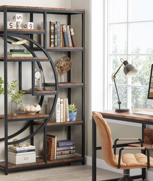 Industriële Boekenkast met 5 Niveaus – Hout en Metaal