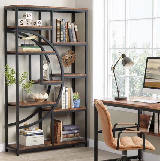 Industriële Boekenkast met 5 Niveaus – Hout en Metaal