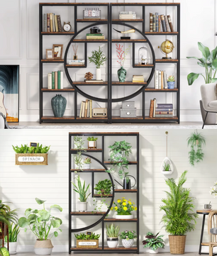 Industriële Boekenkast met 5 Niveaus – Hout en Metaal