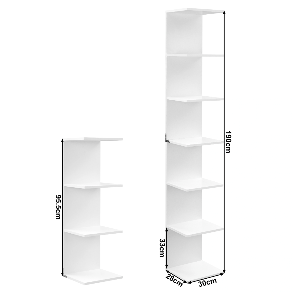 Stapelbare (modulaire) 7-Laagse Boekenkast – Wit