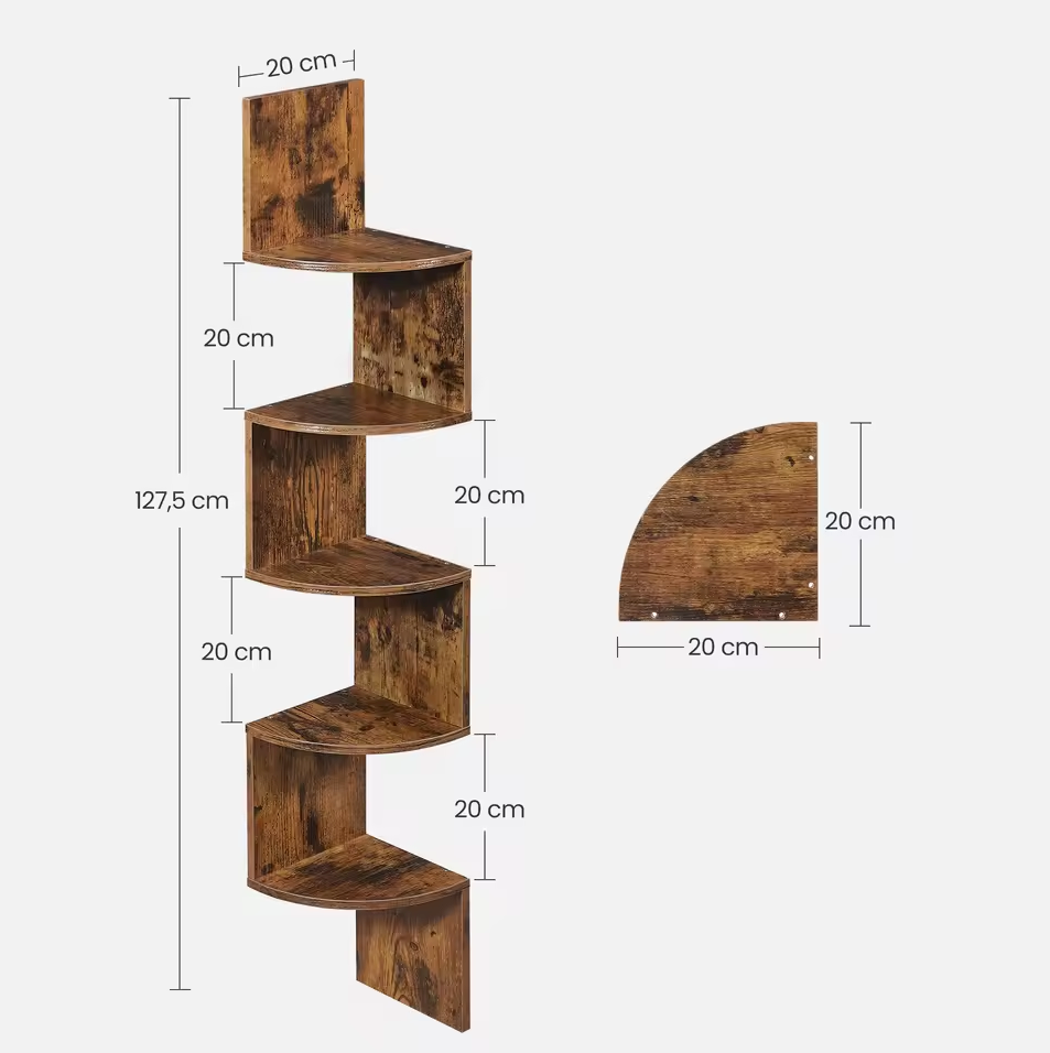 5-Laagse Design Wandkast – Stijlvolle Wandplank voor Boeken, Planten en Decoraties