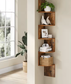 5-Laagse Design Wandkast – Stijlvolle Wandplank voor Boeken, Planten en Decoraties
