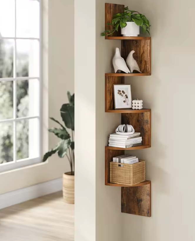 5-Laagse Design Wandkast – Stijlvolle Wandplank voor Boeken, Planten en Decoraties