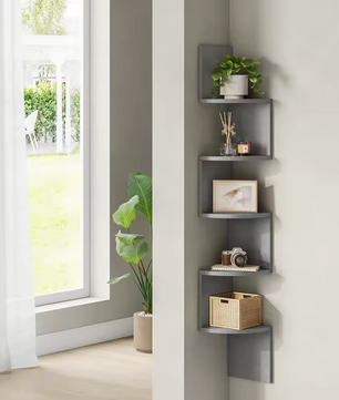 5-Laagse Design Wandkast – Stijlvolle Wandplank voor Boeken, Planten en Decoraties