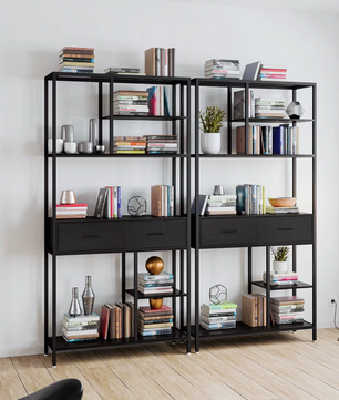 Hoge Industriële Boekenkast met Laden