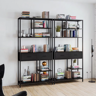 Hoge Industriële Boekenkast met Laden