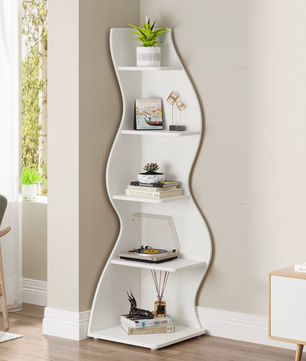 Moderne 5-Laags Hoek Boekenkast – Zeegras Design