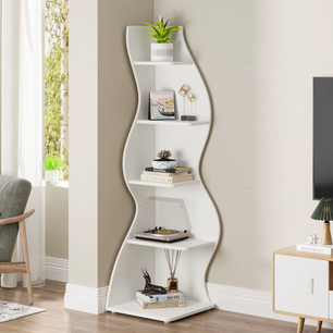Moderne 5-Laags Hoek Boekenkast – Zeegras Design