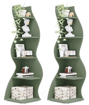 Moderne 5-Laags Hoek Boekenkast – Zeegras Design
