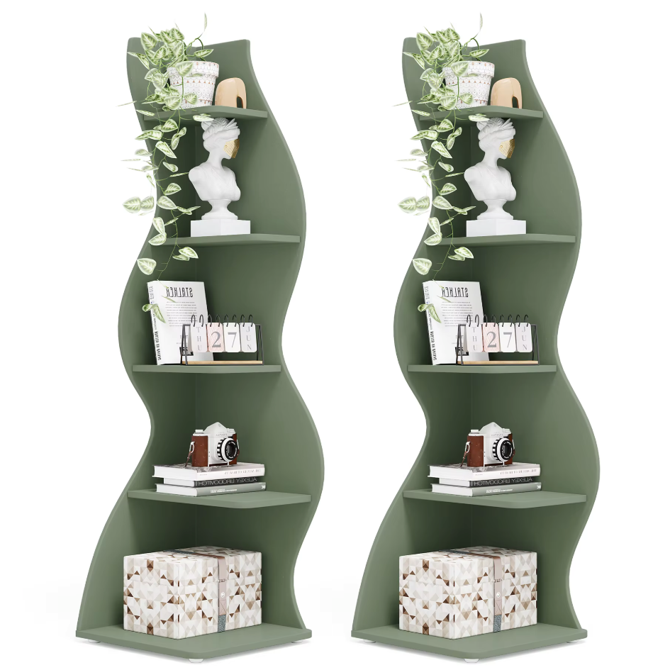 Moderne 5-Laags Hoek Boekenkast – Zeegras Design