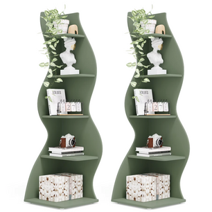 Moderne 5-Laags Hoek Boekenkast – Zeegras Design