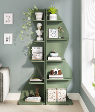 Moderne 5-Laags Hoek Boekenkast – Zeegras Design