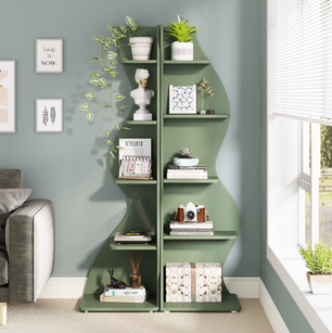 Moderne 5-Laags Hoek Boekenkast – Zeegras Design