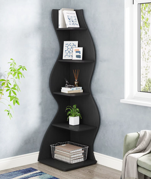 Moderne 5-Laags Hoek Boekenkast – Zeegras Design