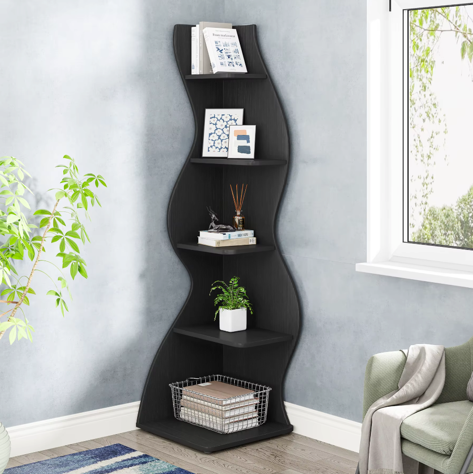 Moderne 5-Laags Hoek Boekenkast – Zeegras Design