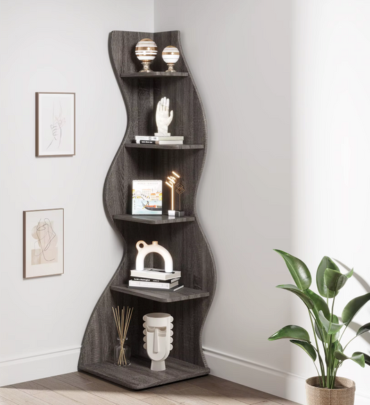 Moderne 5-Laags Hoek Boekenkast – Zeegras Design