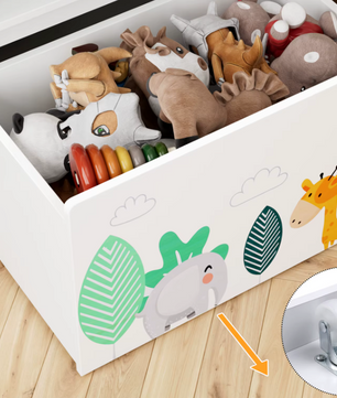 Speelgoedkast met 10 Stoffen Opbergvakken – Wit Design