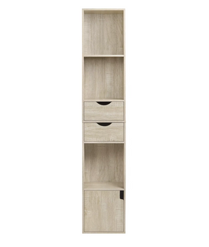 Staande Boekenkast met Laden en Deur – Modern Houten Design 30x24x158cm