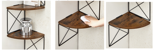 5-Laags Zigzag Hoek Wandkast – Industrieel Design met Staal en Hout