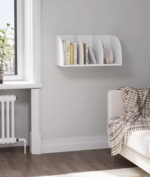 Witte Wandplank – 4-Laags Hangende of Staande Boekenplank