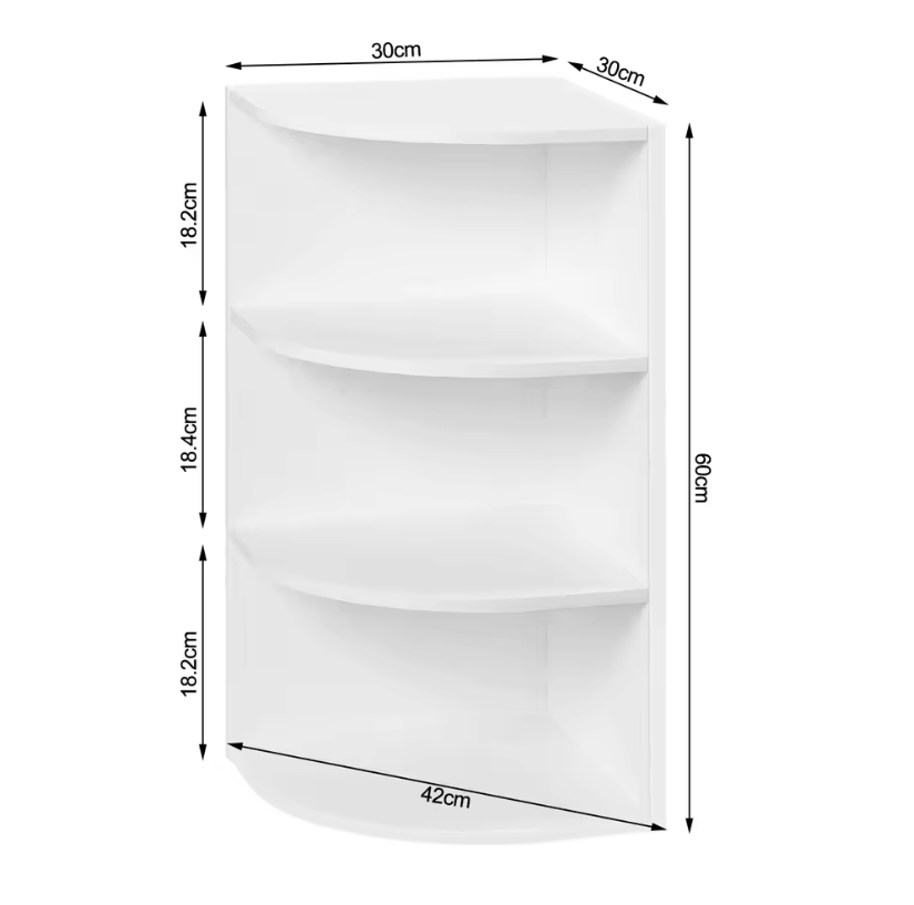 Witte Wandplank – 4-Laags Hangende of Staande Boekenplank