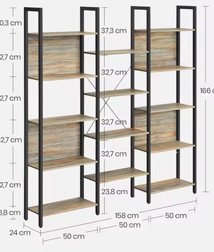 Sedia Boekenkast – Ladderrek met 14 Planken in Eikenkleur