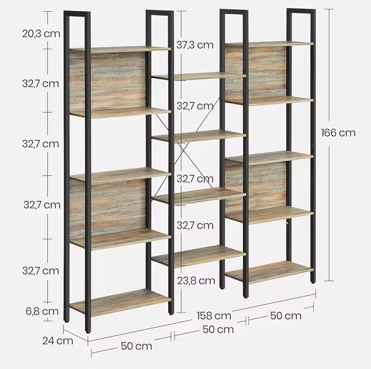 Sedia Boekenkast – Ladderrek met 14 Planken in Eikenkleur