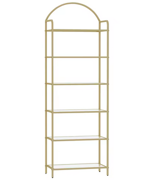 Sedia Open Design Vitrinekast met Gouden Frame en Gehard Glas