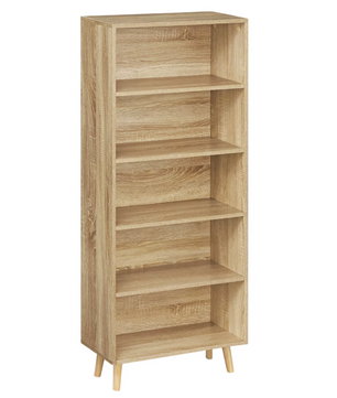 Sedia Boekenkast met 5 Compartimenten in Wit/Licht Eiken